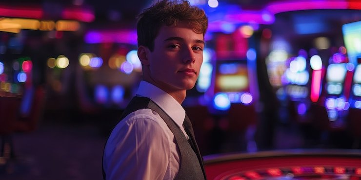 Live dealer at Casino Hold'em table on hoking168 platform